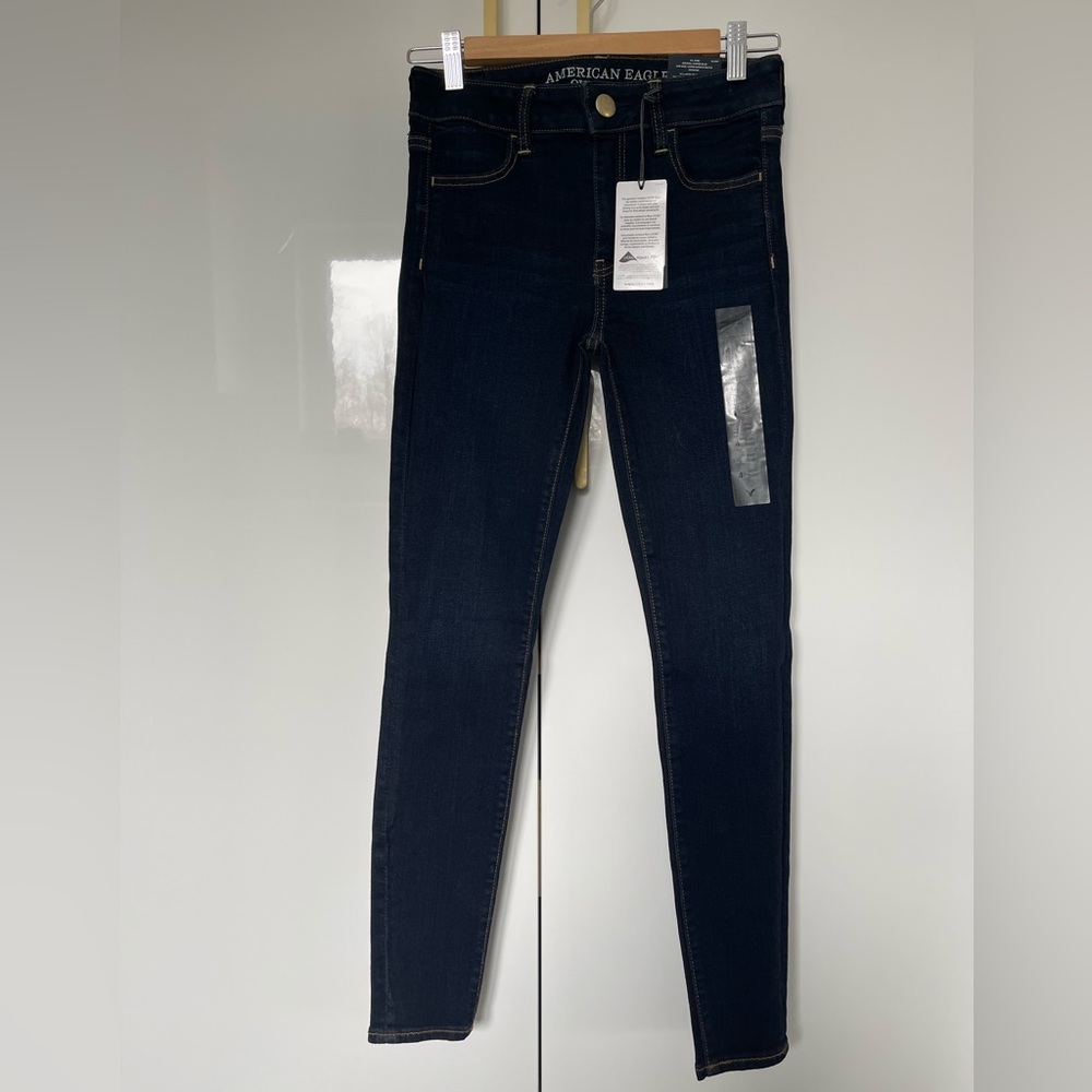 American Eagle Outfitters dark denim jeans jeggings sz 4 NWT